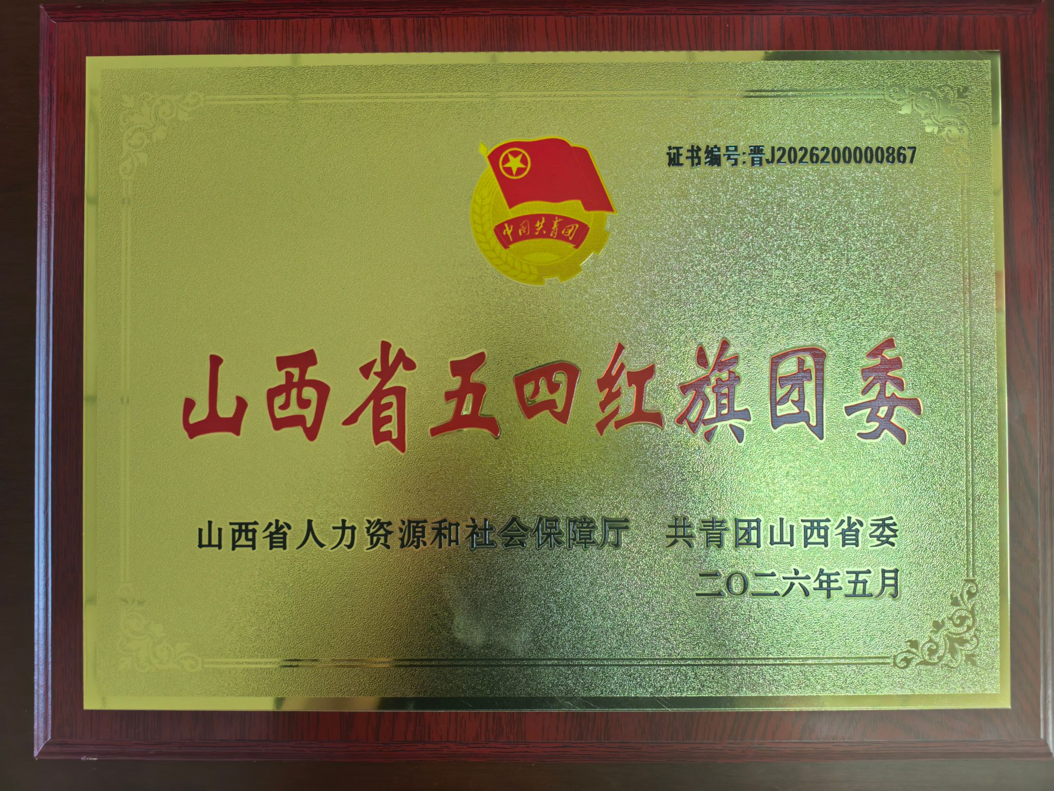 经济与管理学院团委荣获 “山西省五四红旗团委”荣誉称号